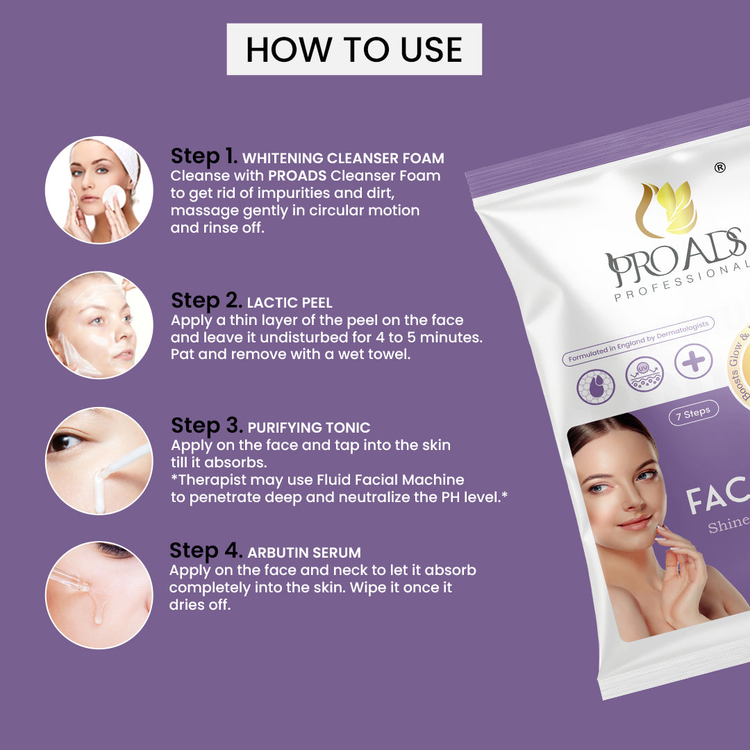 Proads Facial Kit For Shine & Glowing Skin (7-STEPS)