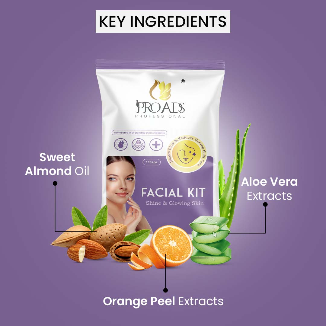 Proads Facial Kit For Shine & Glowing Skin (7-STEPS)