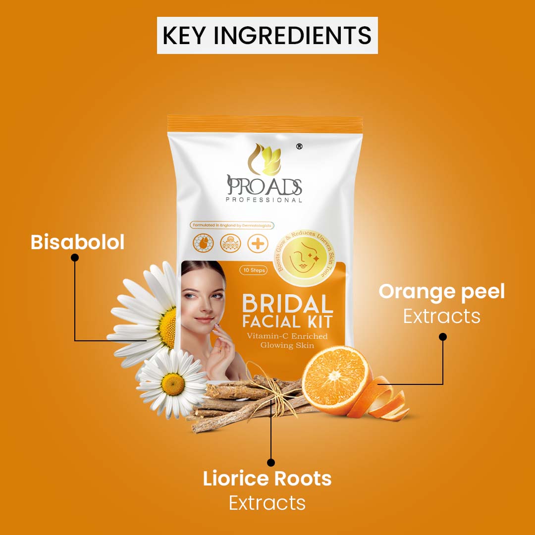 Proads Bridal Facial Kit Vitamin C Enriched Glowing Skin (10-STEPS)
