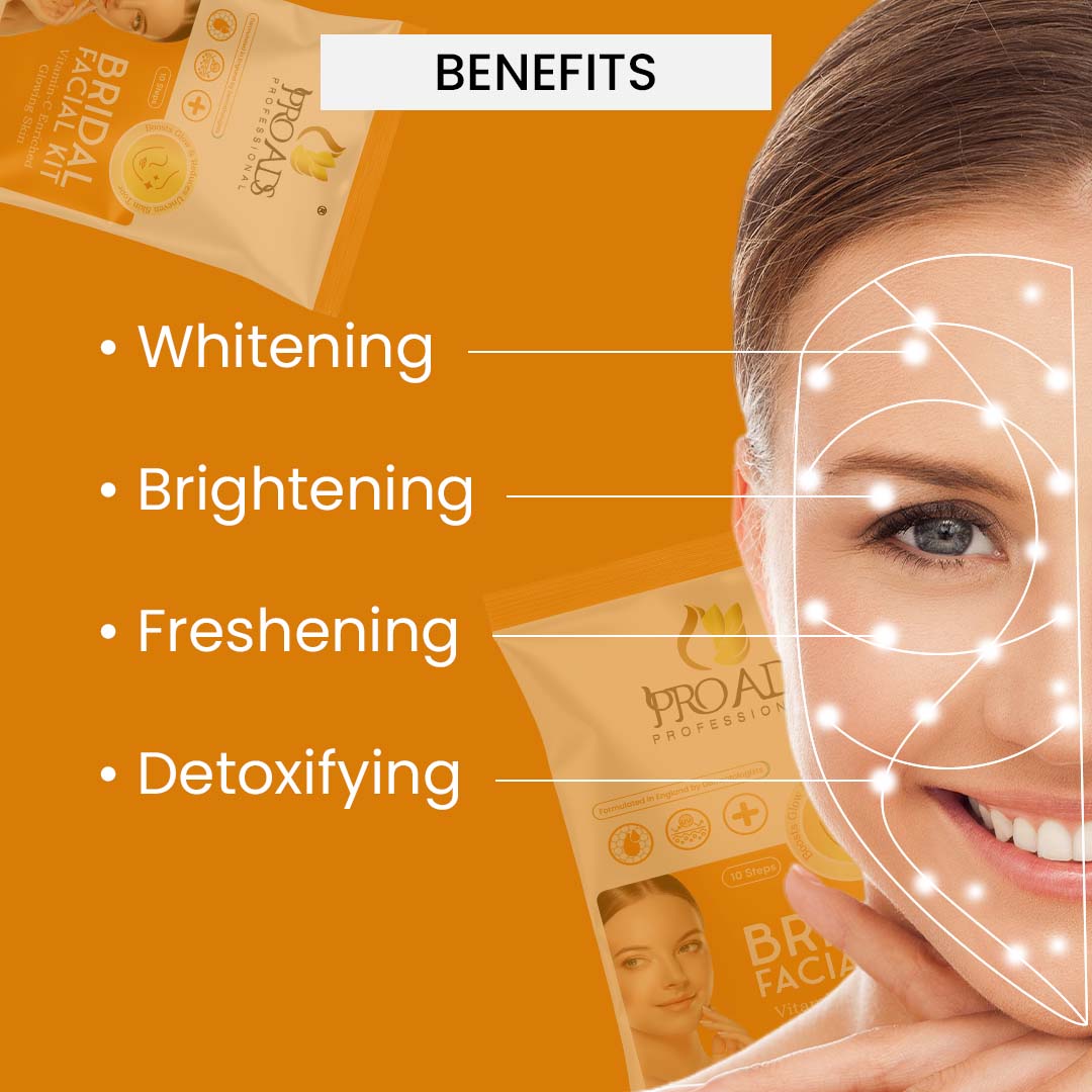 Proads Bridal Facial Kit Vitamin C Enriched Glowing Skin (10-STEPS)
