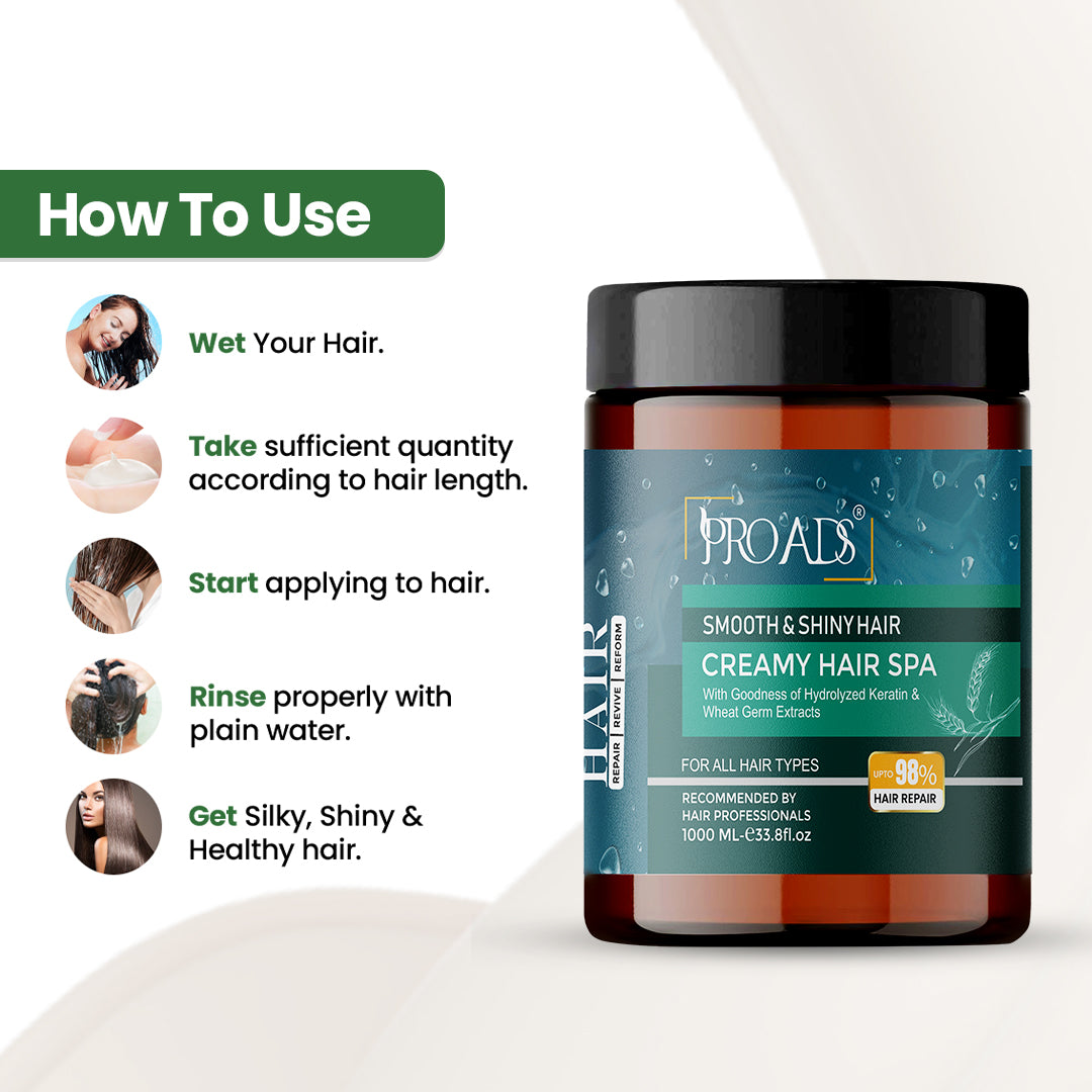 Proads Smooth & Shiny Creamy Hair Spa 1000 ml
