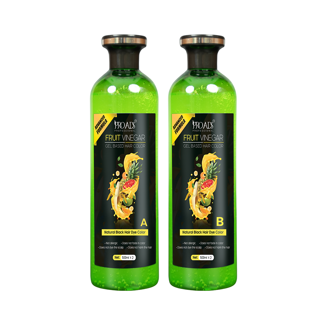 Proads Fruit Vinegar | Natural Black Gel Color - 500 ml + 500 ml