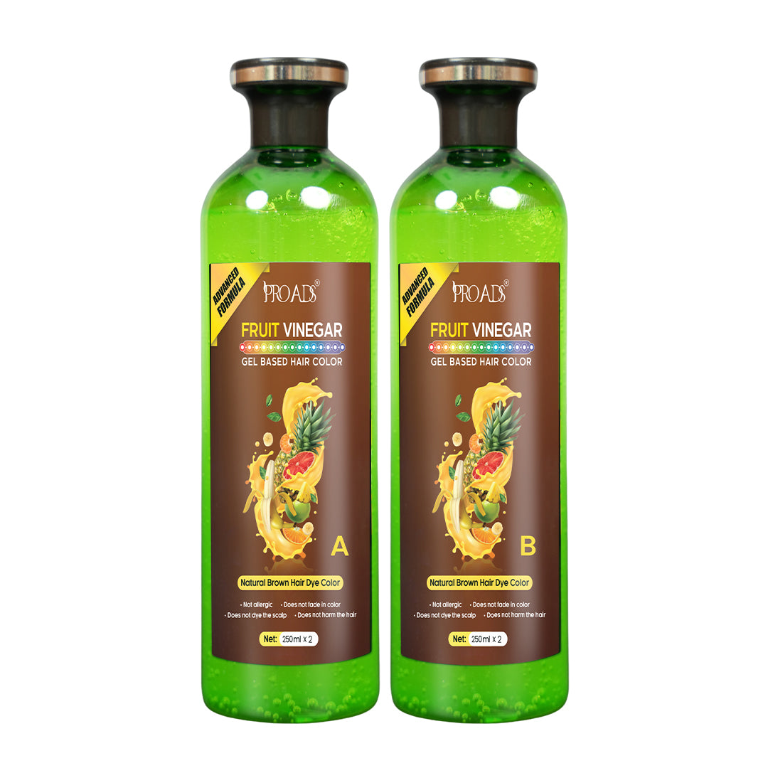Proads Fruit Vinegar | Brown Gel Based Hair Dye - 500 ml + 500 ml