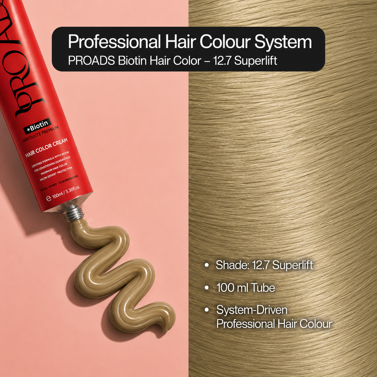 PROADS Professional Biotin Hair Color 12.7 Superlift