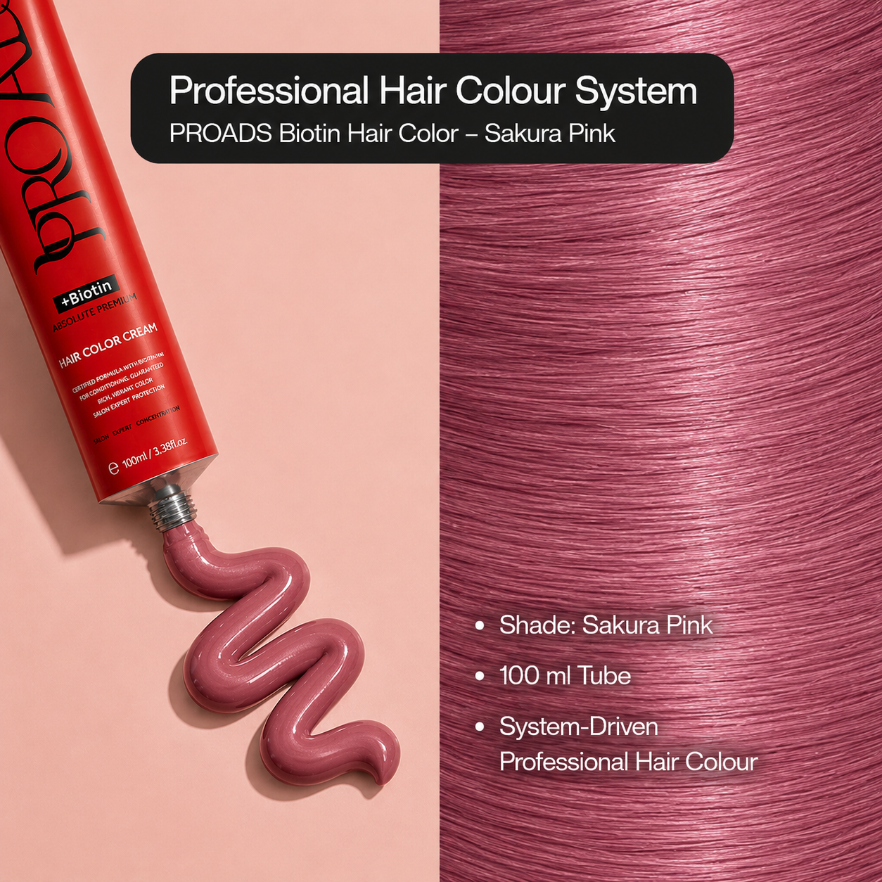 PROADS Professional Biotin Hair Color Sakura Pink