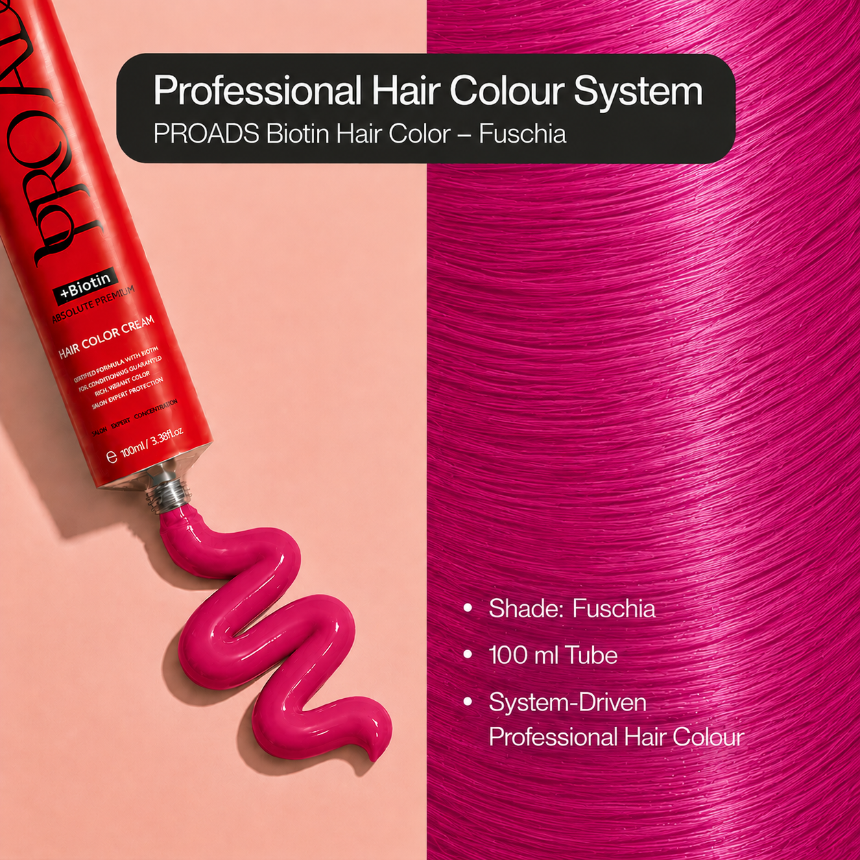 PROADS Professional Biotin Hair Color Fuschia