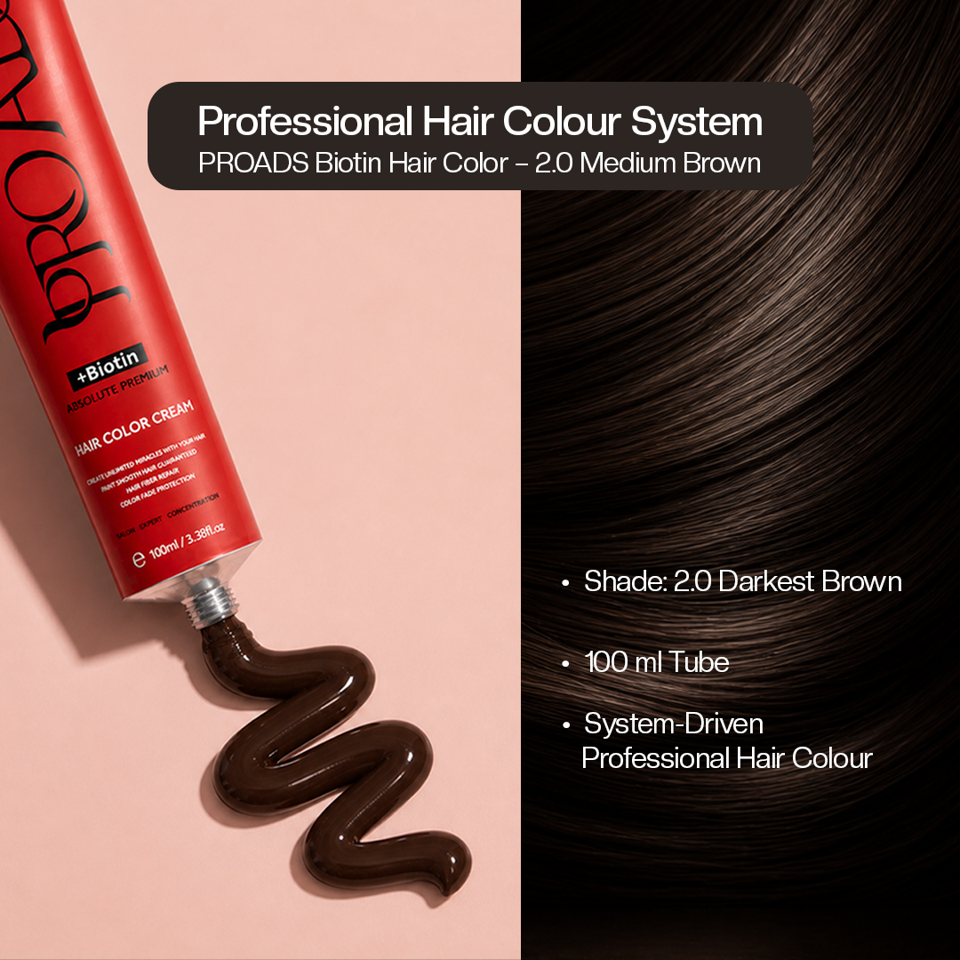 PROADS Biotin Hair Color 2.0 Darkest Brown