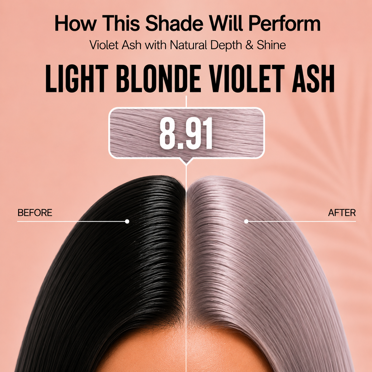 PROADS Professional Biotin Hair Color 8.91 Light Blonde Violet Ash