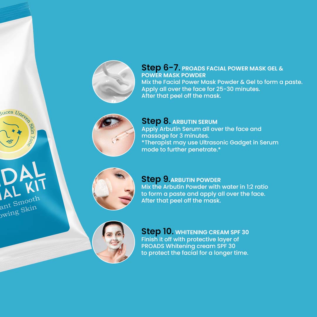 PROADS BRIDAL FACIAL KIT FOR RADIANT SMOOTH GLOWING SKIN (10-STEPS)