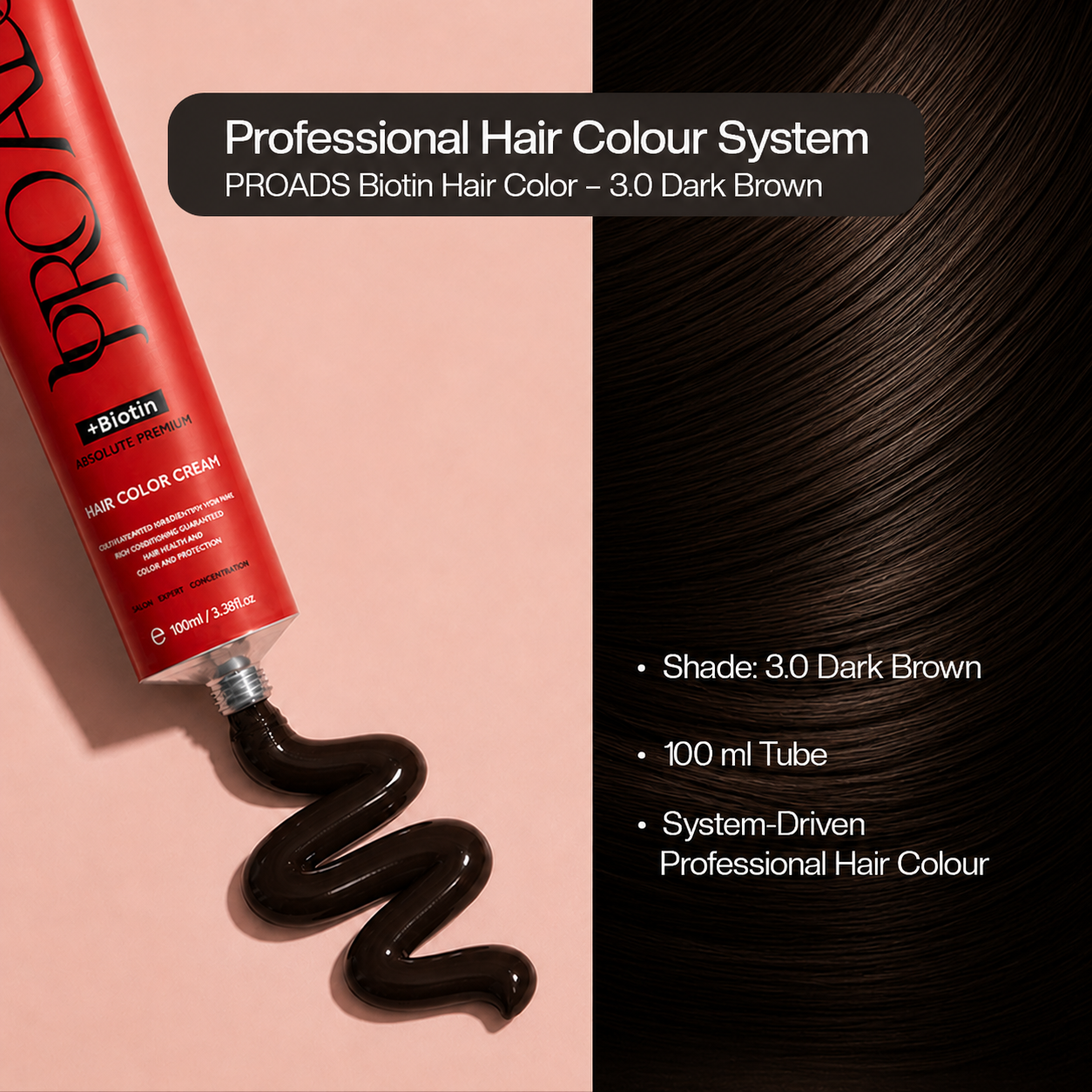PROADS Biotin Hair Color 3.0 Dark Brown