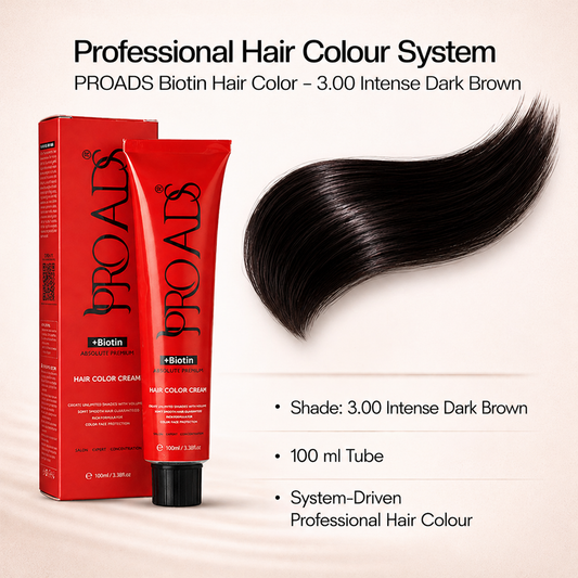 PROADS Biotin Hair Color 3.00 Intense Dark Brown
