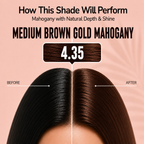 PROADS Professional Biotin Hair Color 4.35 Medium Brown Gold Mahogany