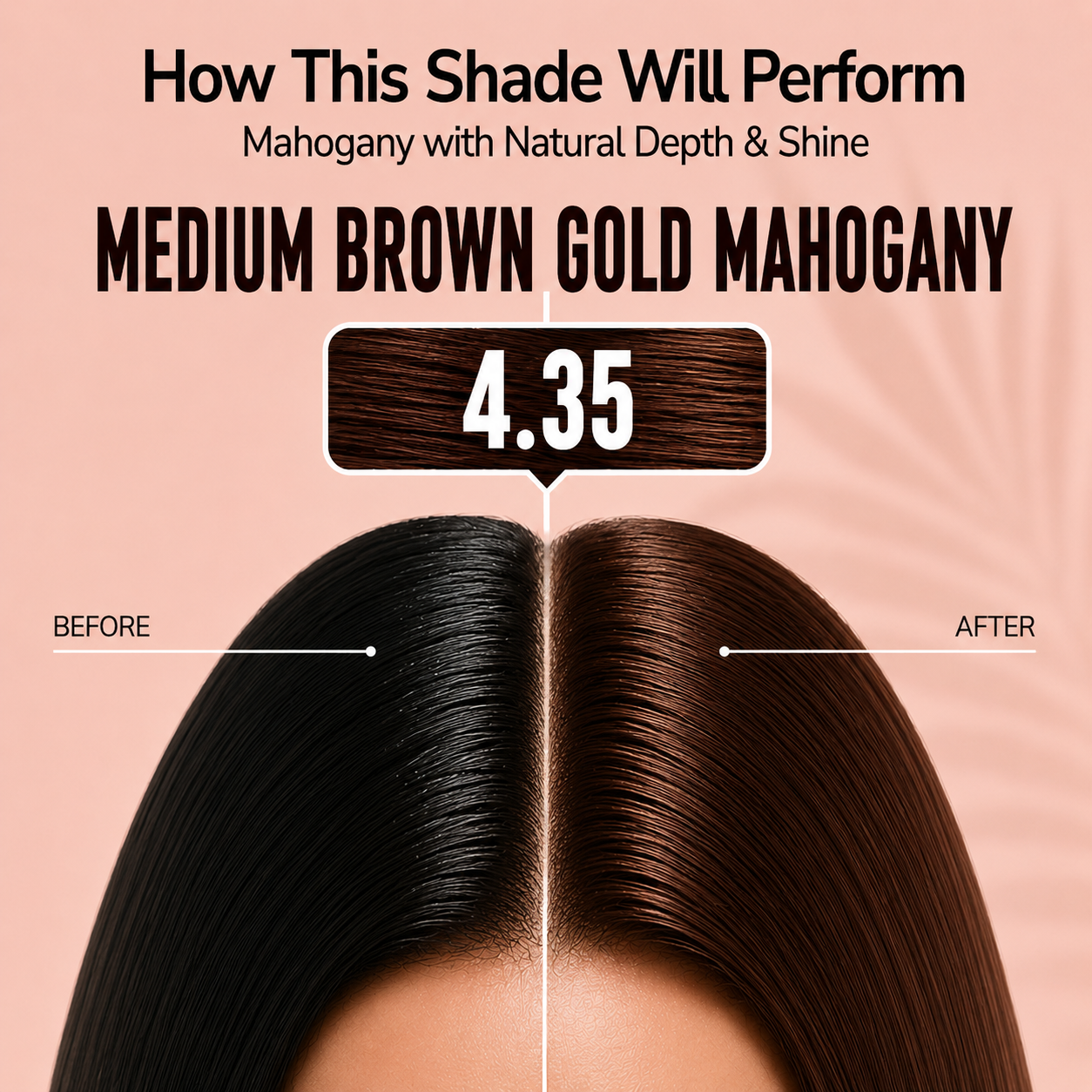 PROADS Professional Biotin Hair Color 4.35 Medium Brown Gold Mahogany