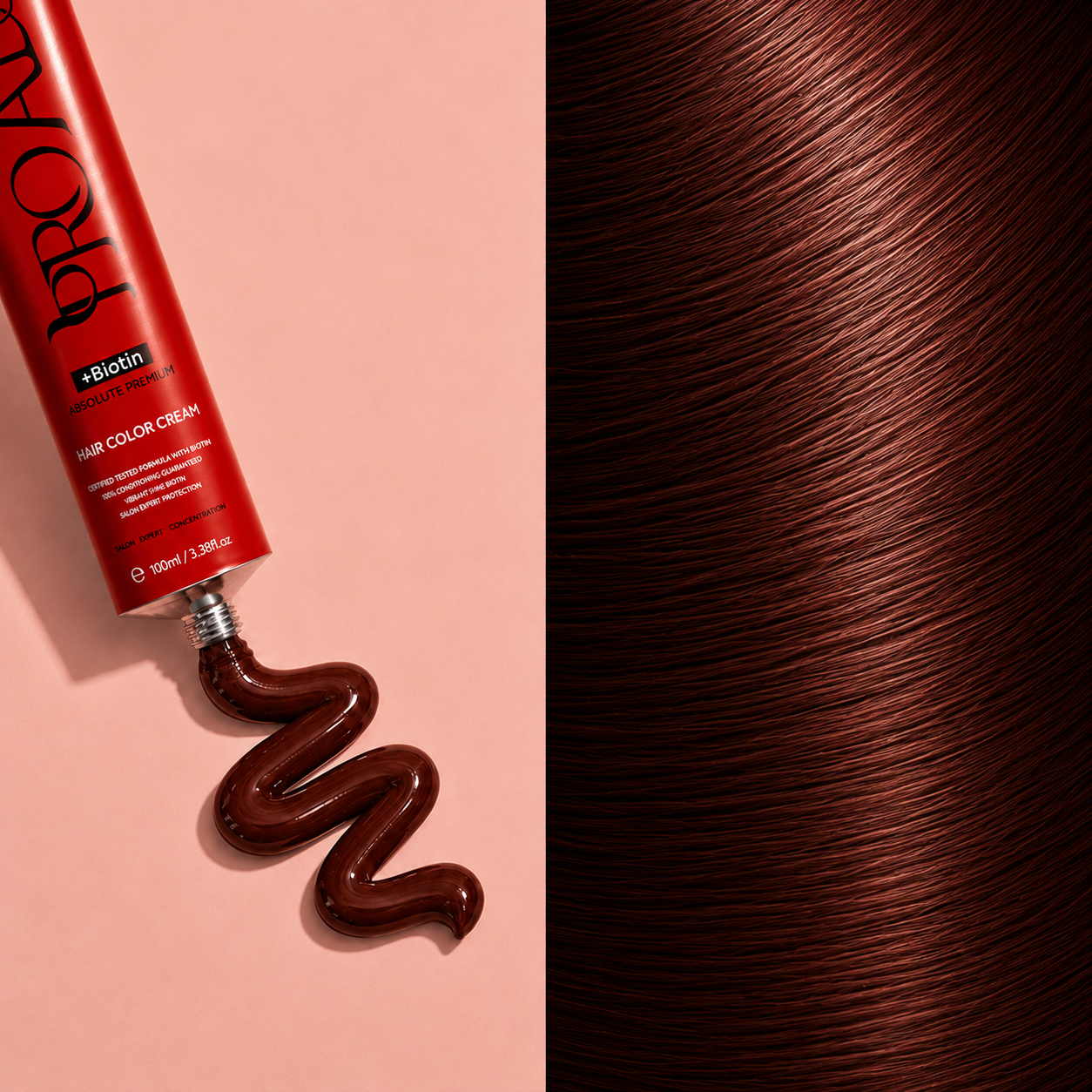 PROADS Professional Biotin Hair Color 4.6 Medium Brown Red - 100ml