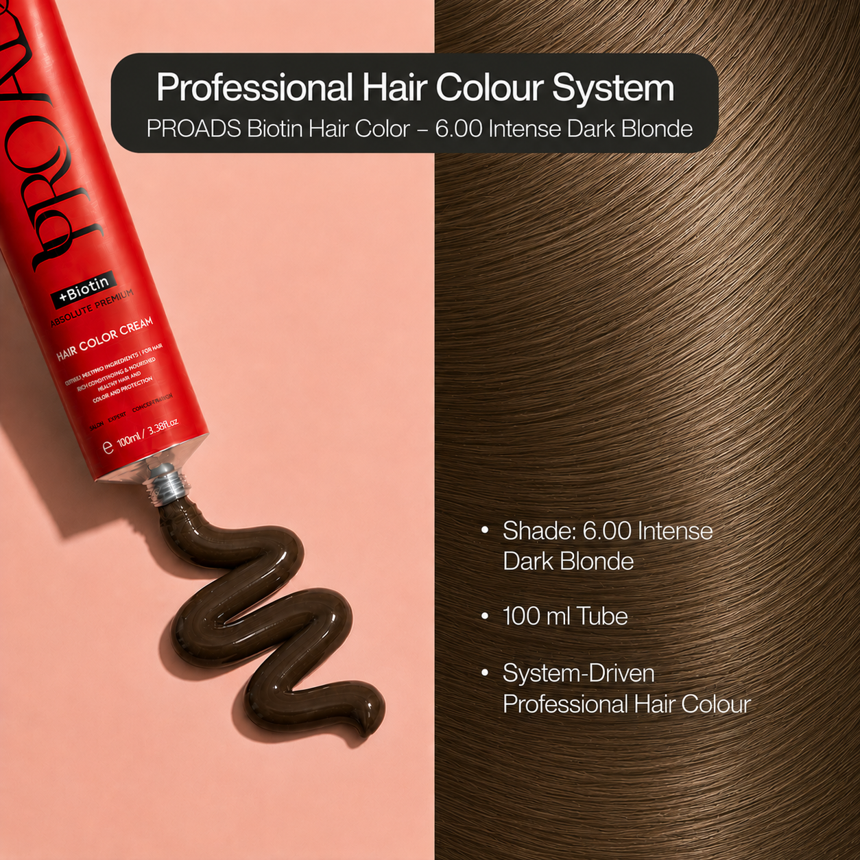 PROADS Biotin Hair Color 6.00 Intense Dark Blonde