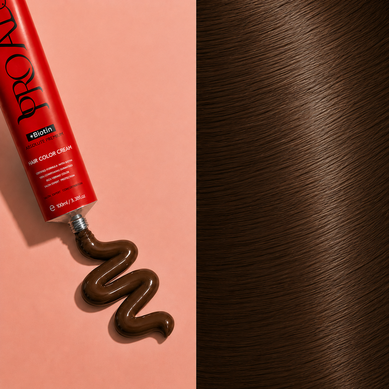 PROADS Biotin Hair Color 6.71 Dark Blonde Brown Ash - 100ml