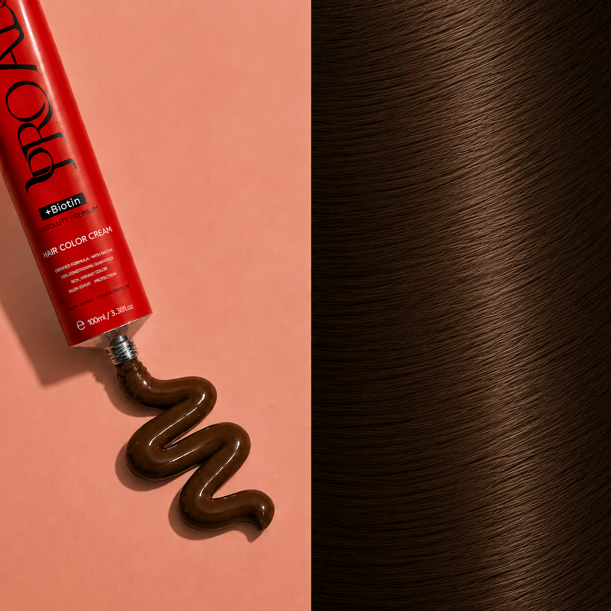 PROADS Biotin Hair Color 6.72 Dark Blonde Brown Matt - 100ml