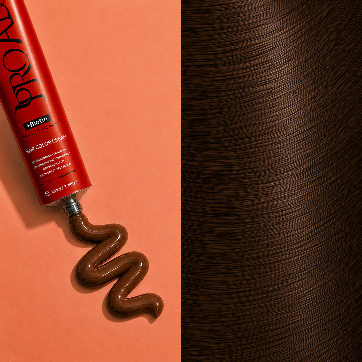 PROADS Biotin Hair Color 6.77 Dark Blonde Intense Brown - 100ml