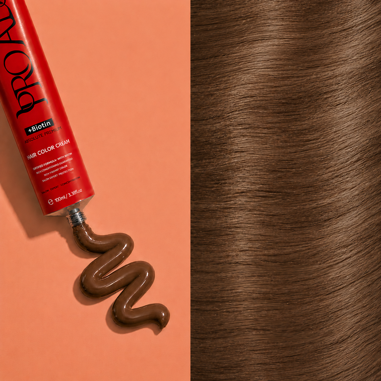 PROADS Biotin Hair Color 7.73 Medium Blonde Hazelnut - 100ml