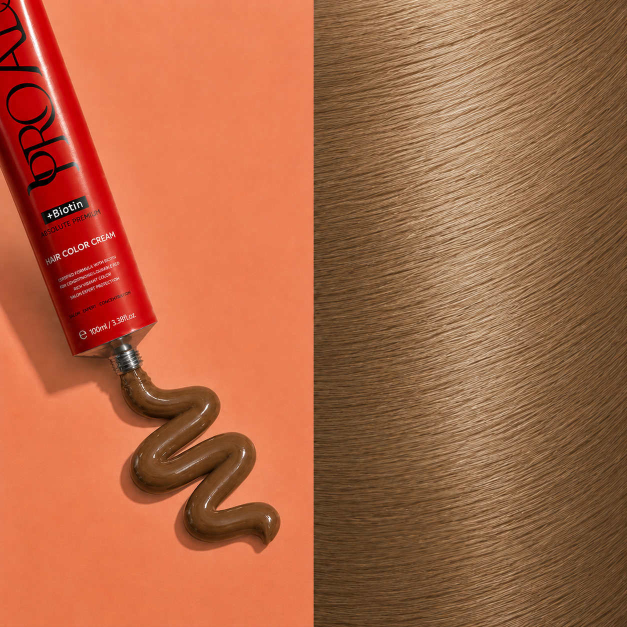 PROADS Biotin Hair Color 8.73 Light Blonde Hazelnut - 100ml