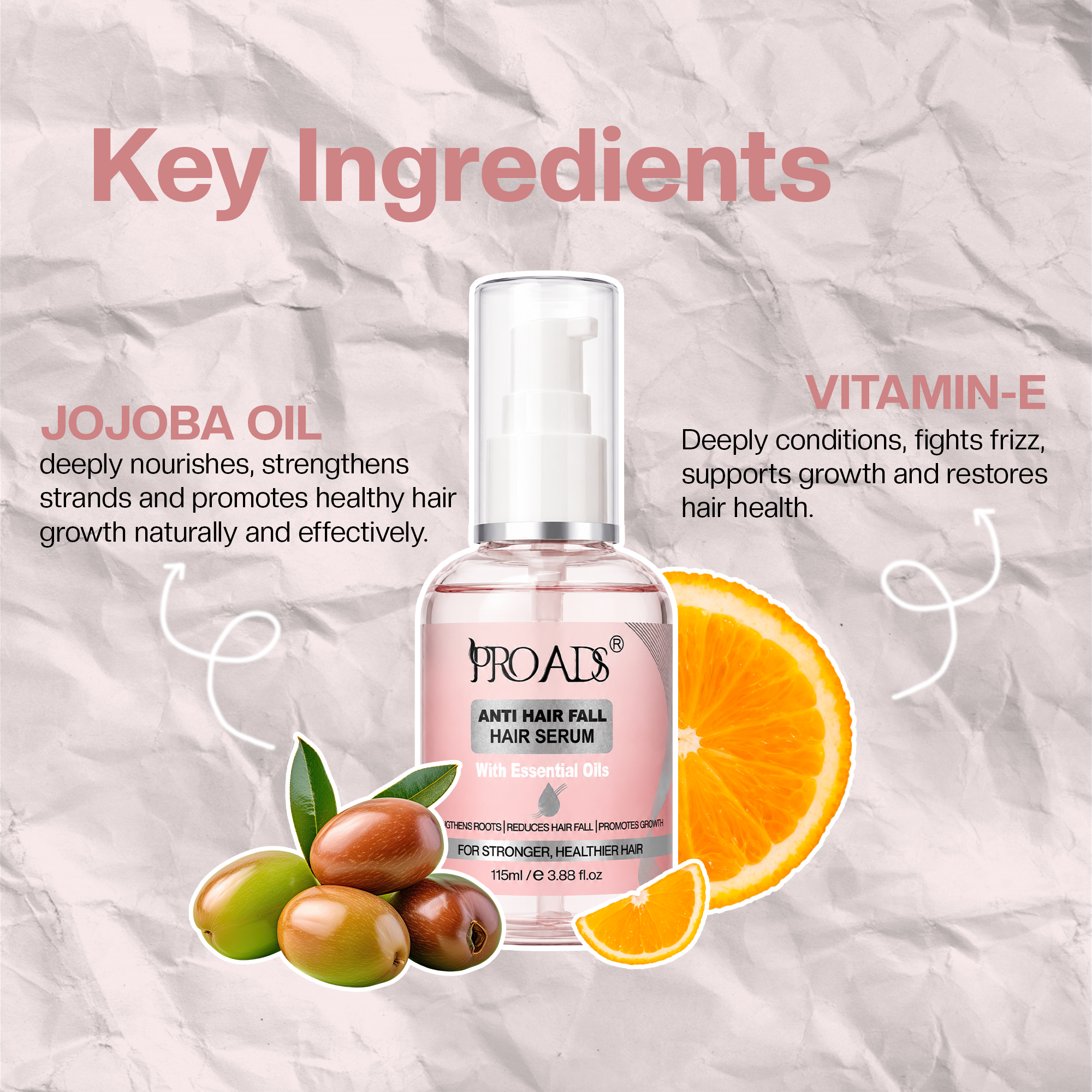 PROADS Anti Hair Fall Serum 115ml – Reduces Breakage Related Hair Fall