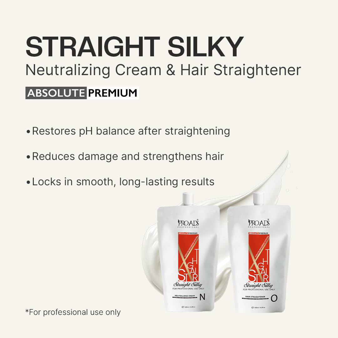 Proads Professional Straight Silky For Professional  Hair Straightening Cream & Neutralizer