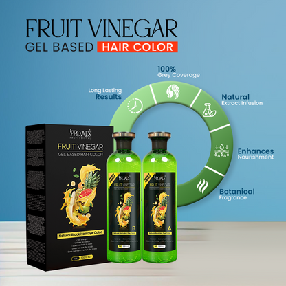Proads Fruit Vinegar | Natural Black Gel Color - 500 ml + 500 ml