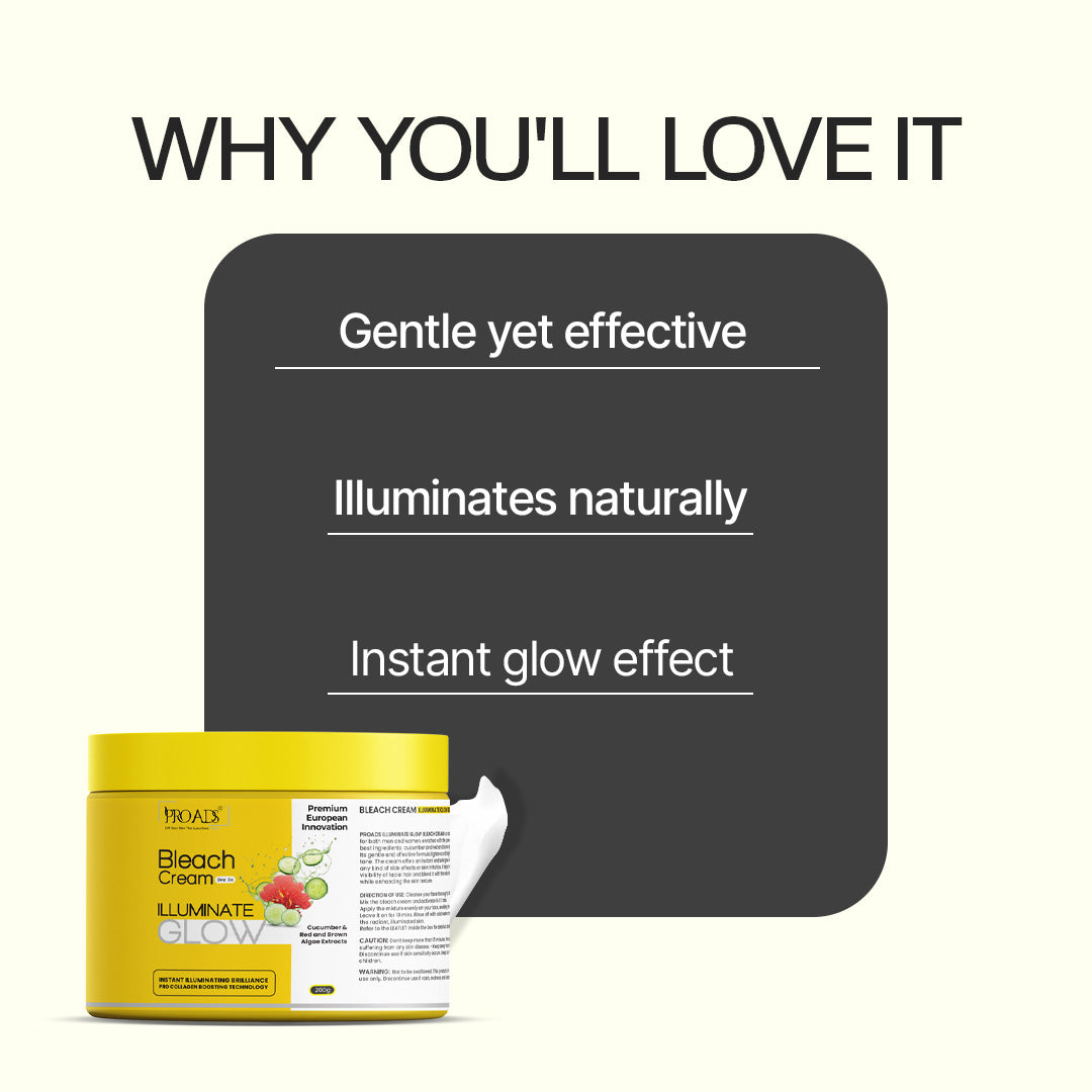 Bleach Cream Illuminate Glow 225g+20ml – Professional Salon Care