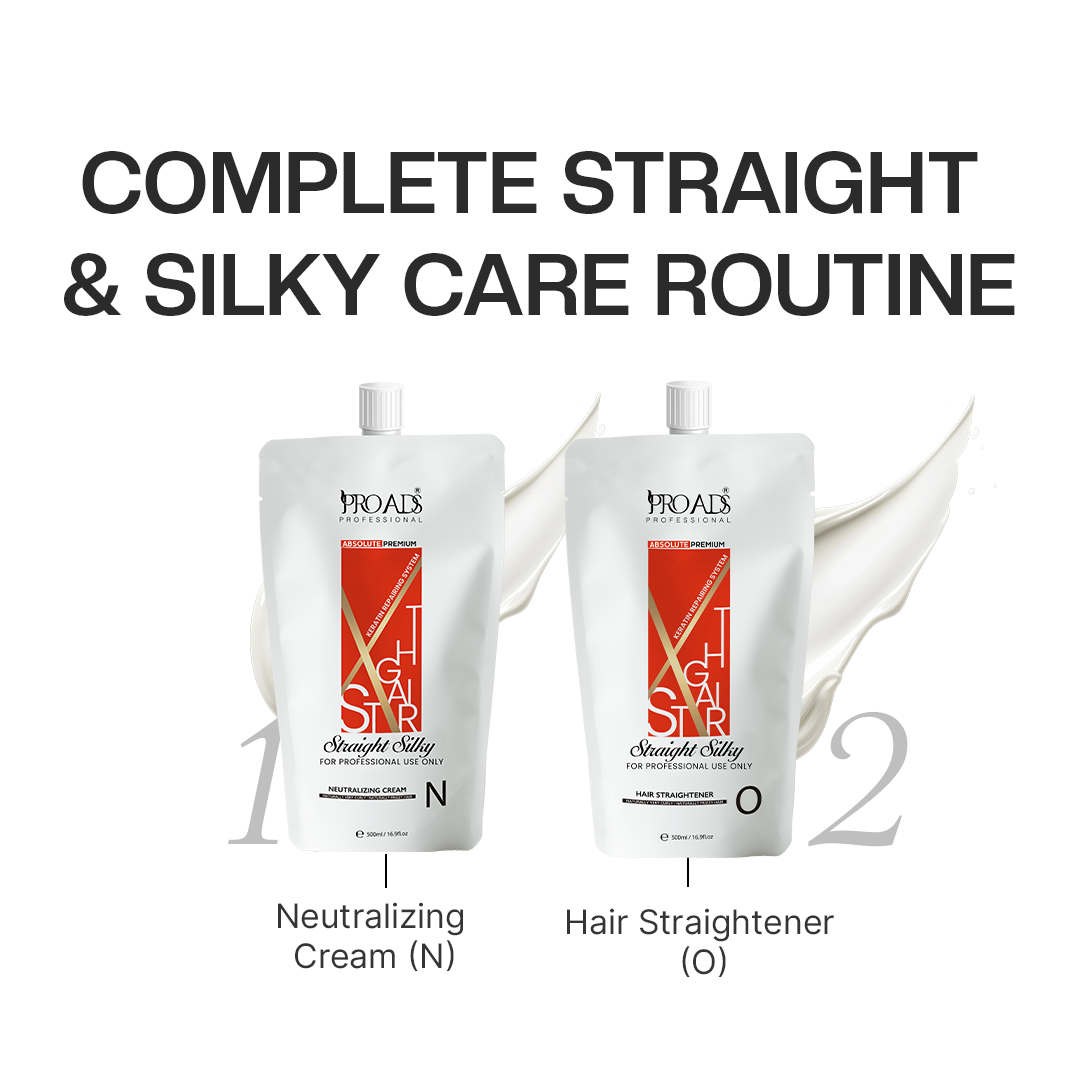 Proads Professional Straight Silky For Professional  Hair Straightening Cream & Neutralizer