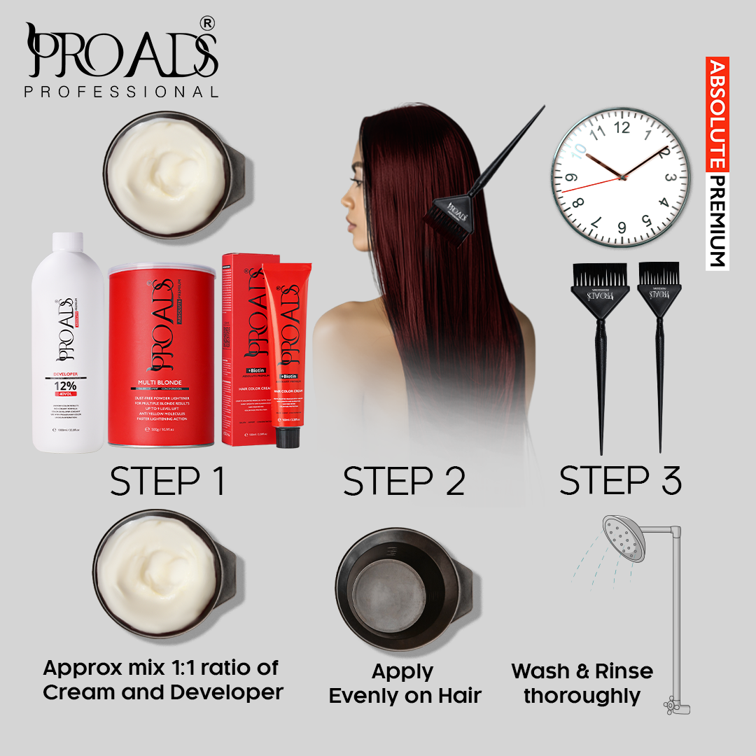 Proads Hair Color Cream 7.221 - 100 ml