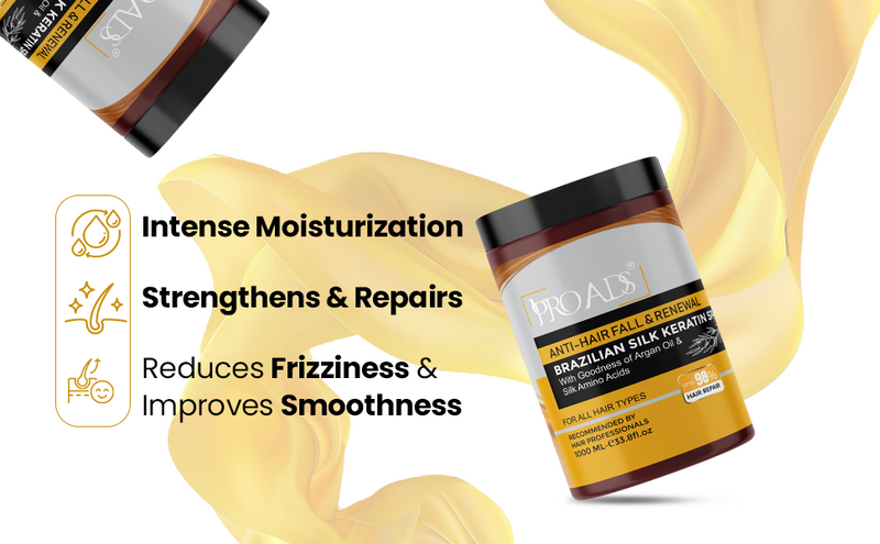 Proads Anti Hair Fall & Renewal Brazilian Silk Keratin Spa - 1000Ml image 3