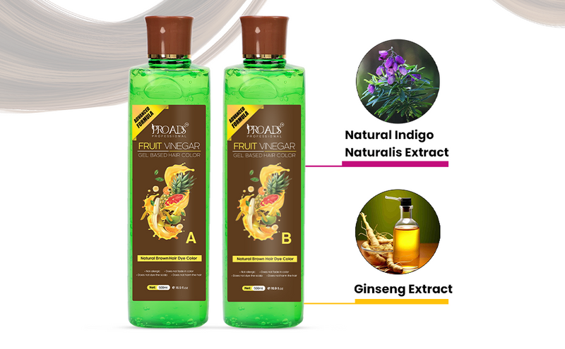 Proads Fruit Vinegar | Brown Gel Based Hair Dye - 500 ml + 500 ml image 3