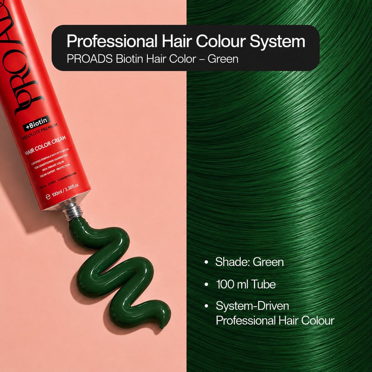 PROADS Professional Biotin Hair Color Green Corrector