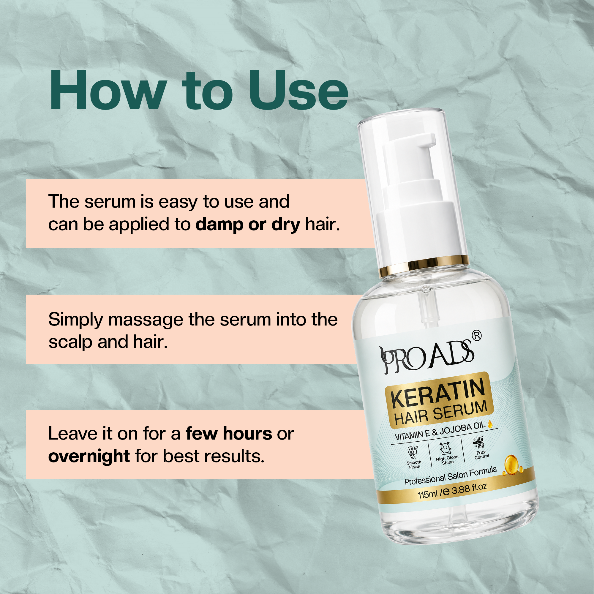 PROADS Keratin Serum 115ml – Frizz Control & Shine