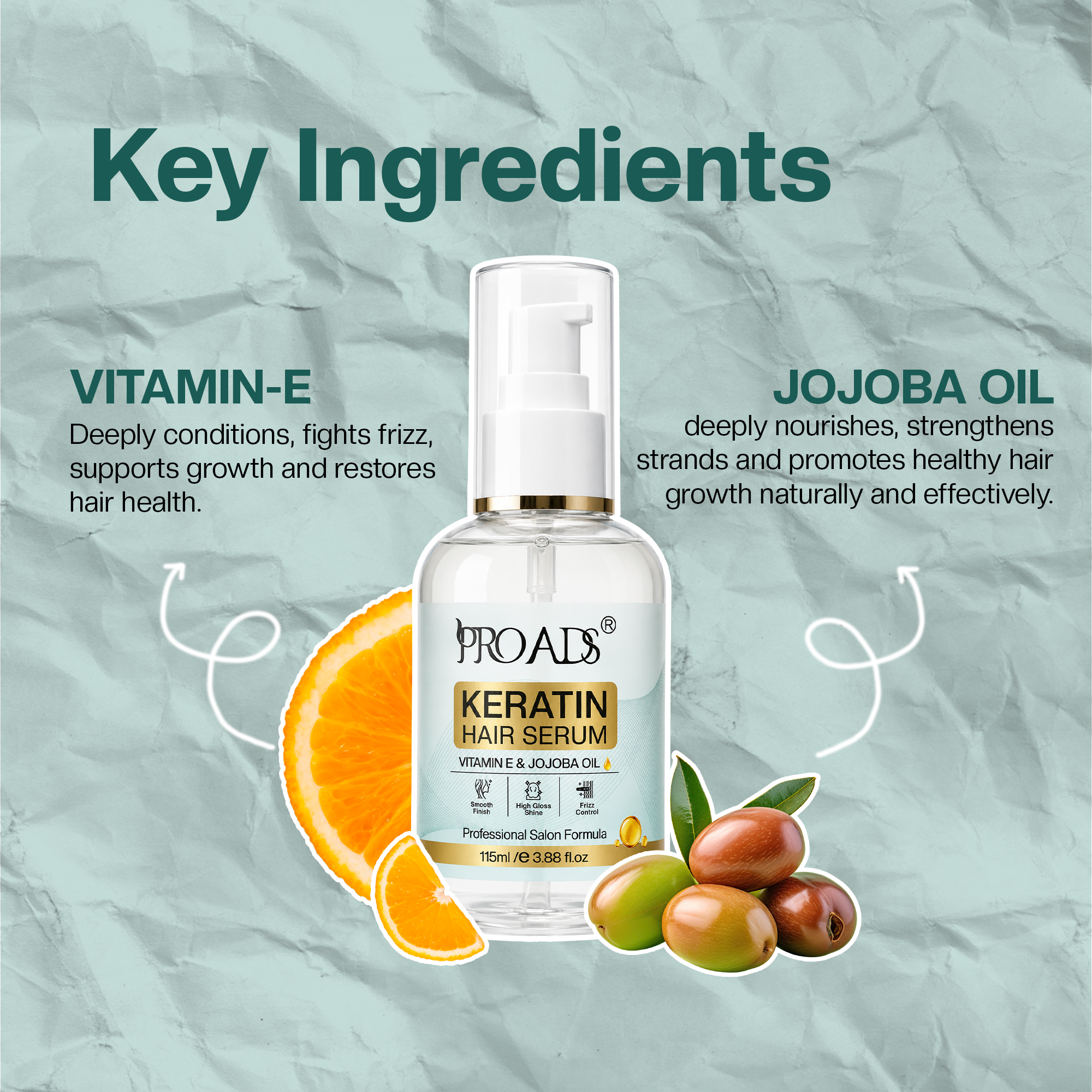 PROADS Keratin Serum 115ml – Frizz Control & Shine