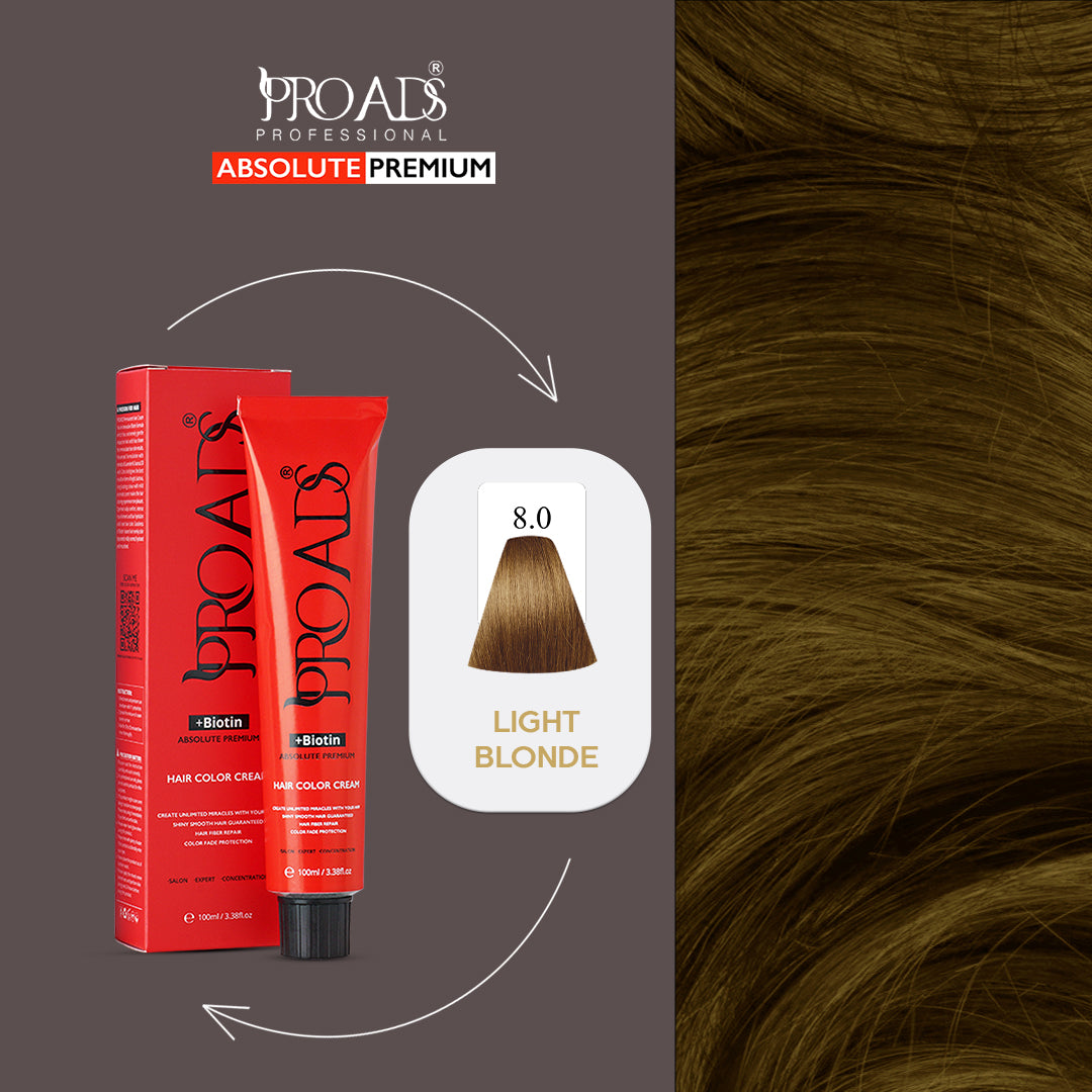 PROADS HAIR COLOR CREAM 8.0