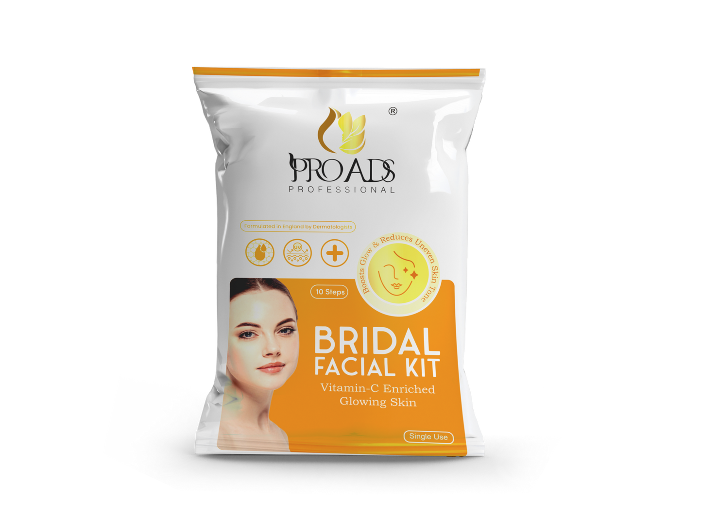 PROADS BRIDAL FACIAL KIT VITAMIN C ENRICHED GLOWING SKIN (10-STEPS)