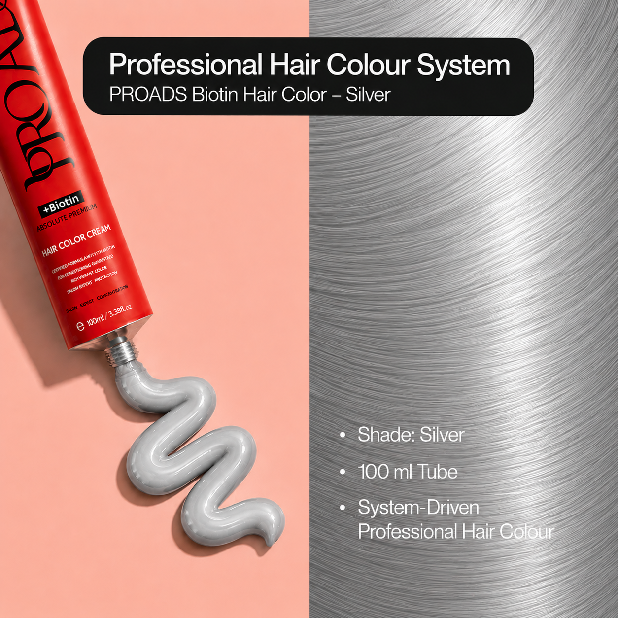 PROADS Professional Biotin Hair Color Silver Corrector