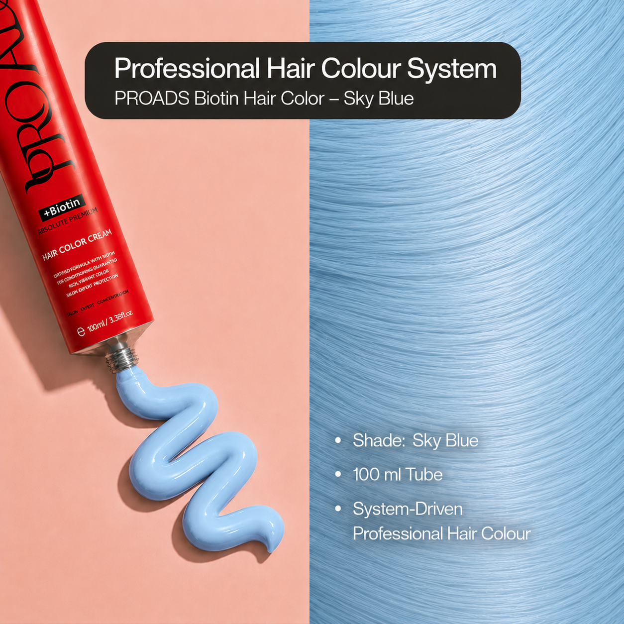 PROADS Professional Biotin Hair Color Sky Blue