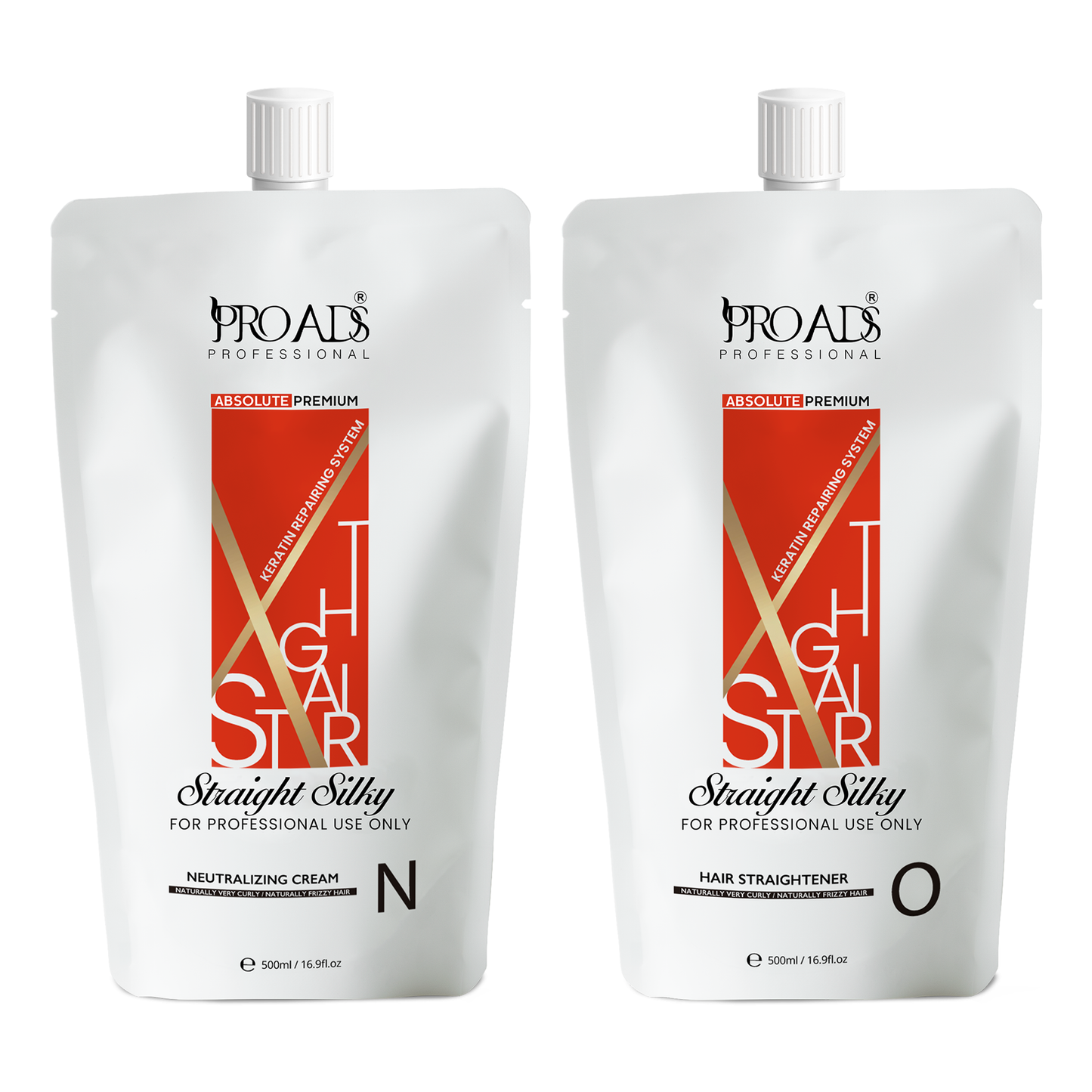 PROADS PROFESSIONAL STRAIGHT SILKY FOR PROFESSIONAL  HAIR STRAIGHTENER CREAM & NEUTRALIZER