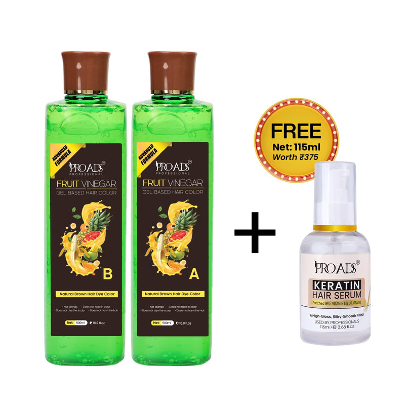 Proads Fruit Vinegar | Brown Gel Based Hair Dye - 500 ml + 500 ml image 2