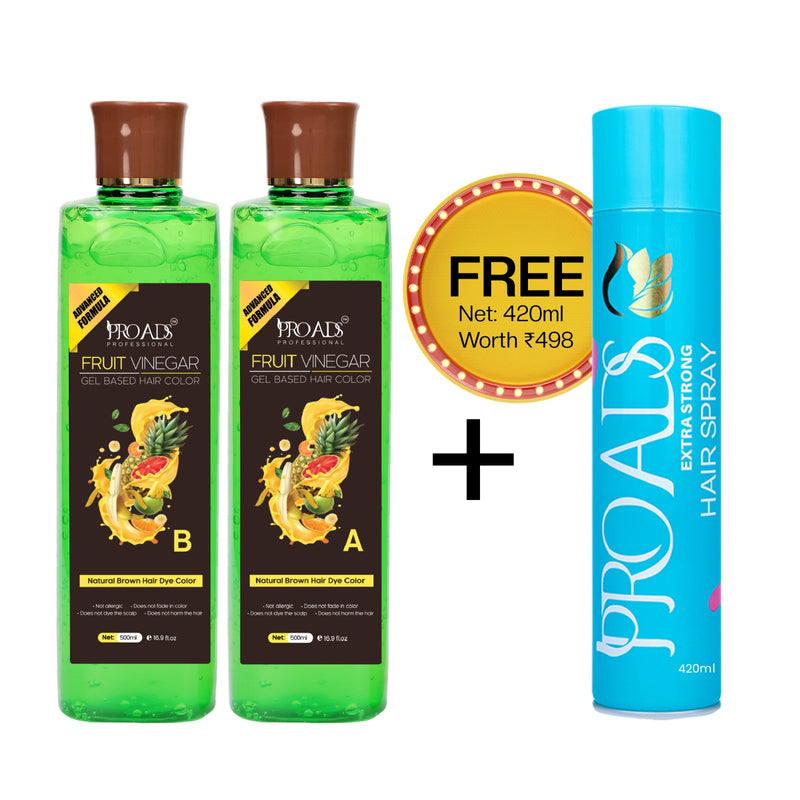 Proads Fruit Vinegar | Brown Gel Based Hair Dye - 500 ml + 500 ml image 1