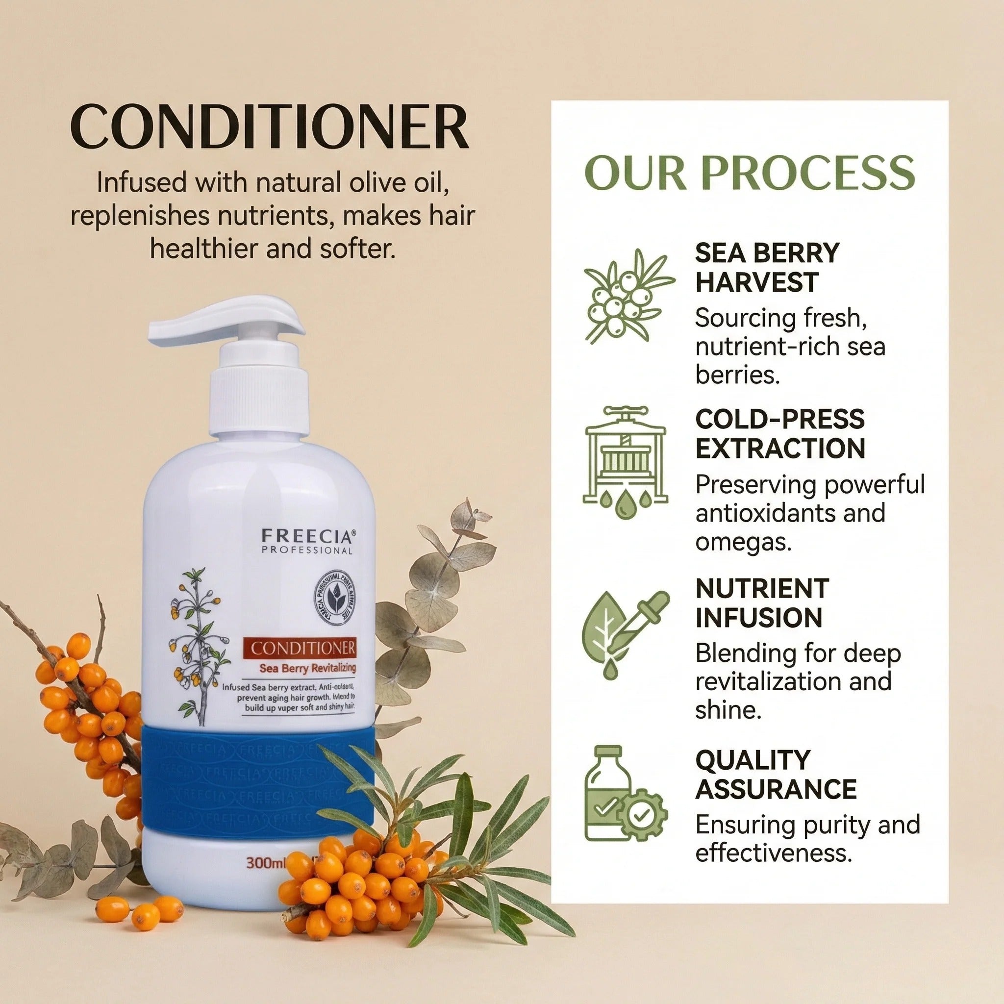 Freecia Sea-Berry Revitalizing Conditioner - 300 & 1000 ML