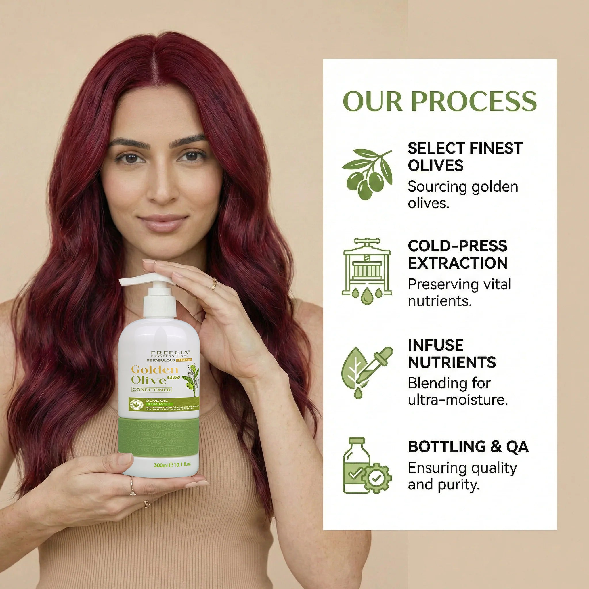 Freecia Golden Olive Ultra – Moist Conditioner - 300 & 1000 ML
