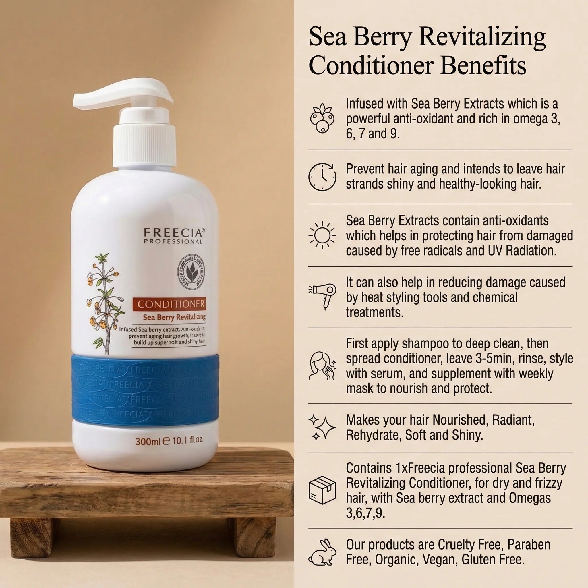 Freecia Sea-Berry Revitalizing Conditioner - 300 & 1000 ML