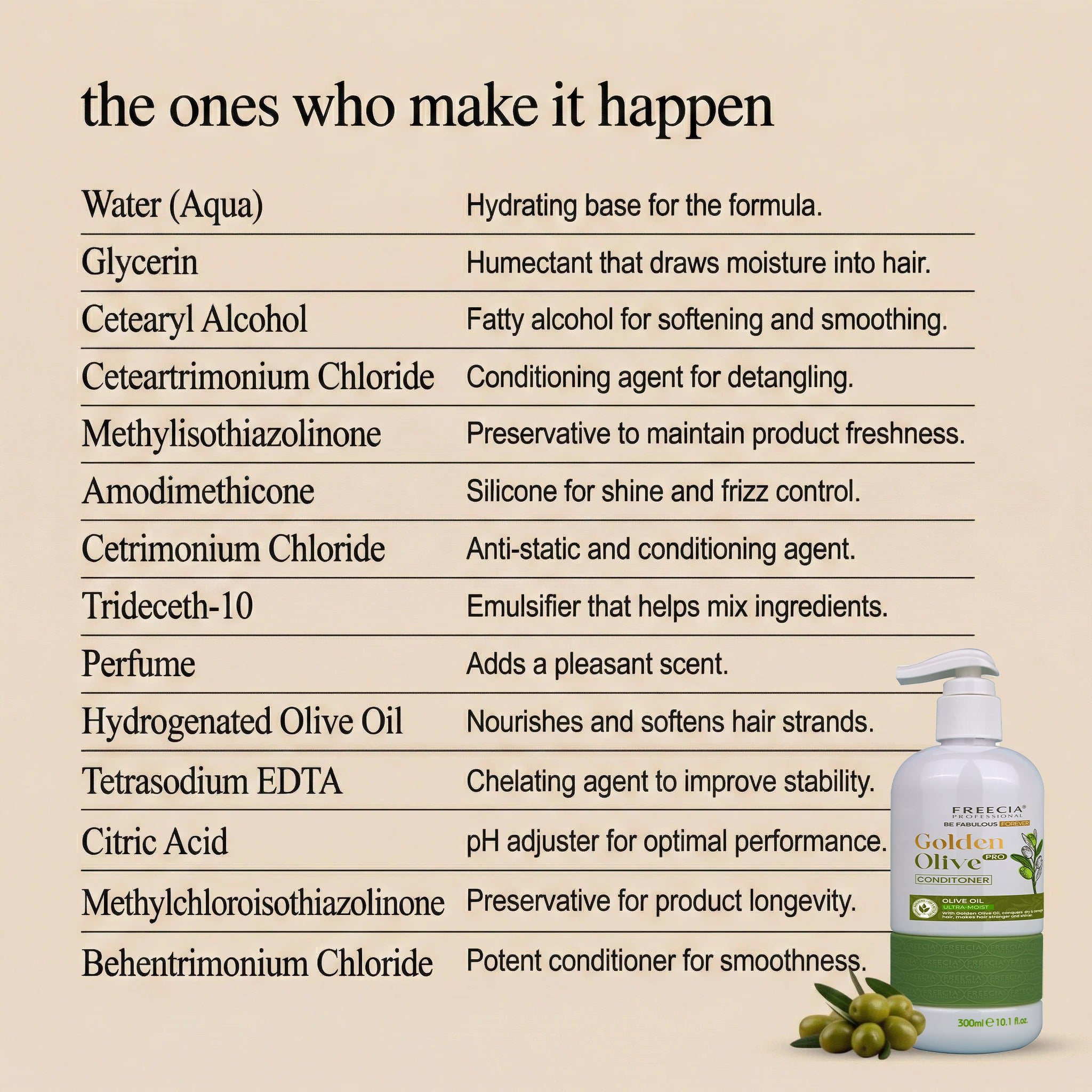 Freecia Golden Olive Ultra – Moist Conditioner - 300 & 1000 ML