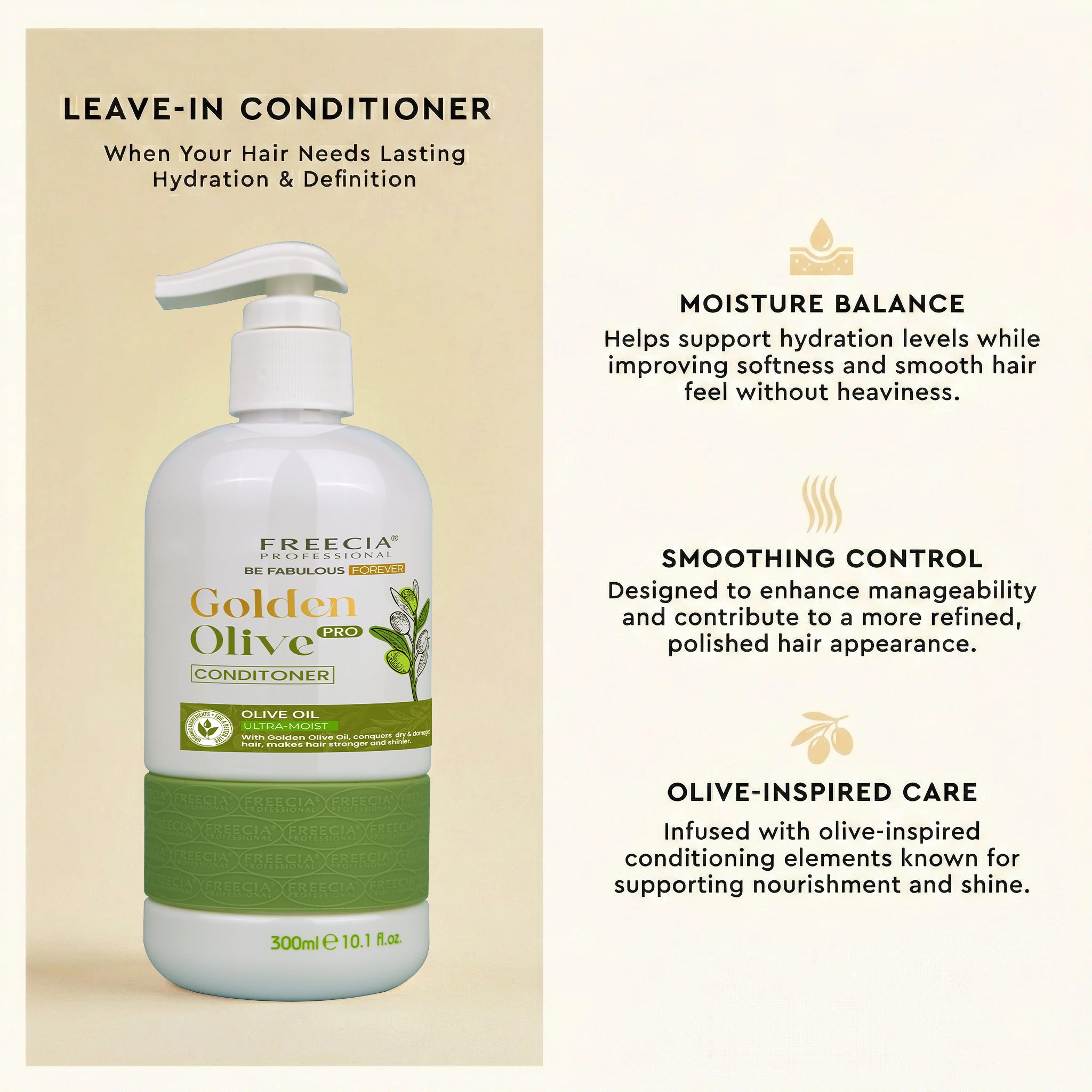Freecia Golden Olive Ultra – Moist Conditioner - 300 & 1000 ML