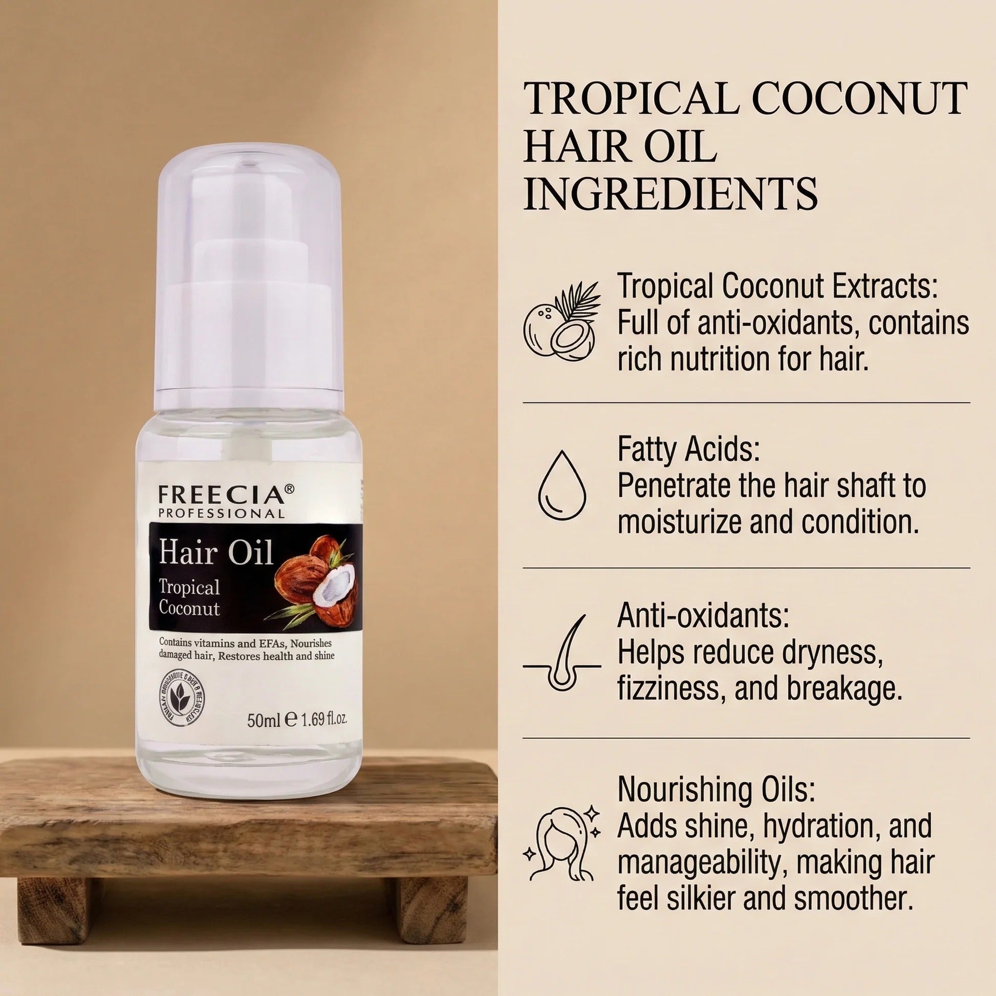 Freecia Tropical Coconut Hair Oil Serum - 50 ml