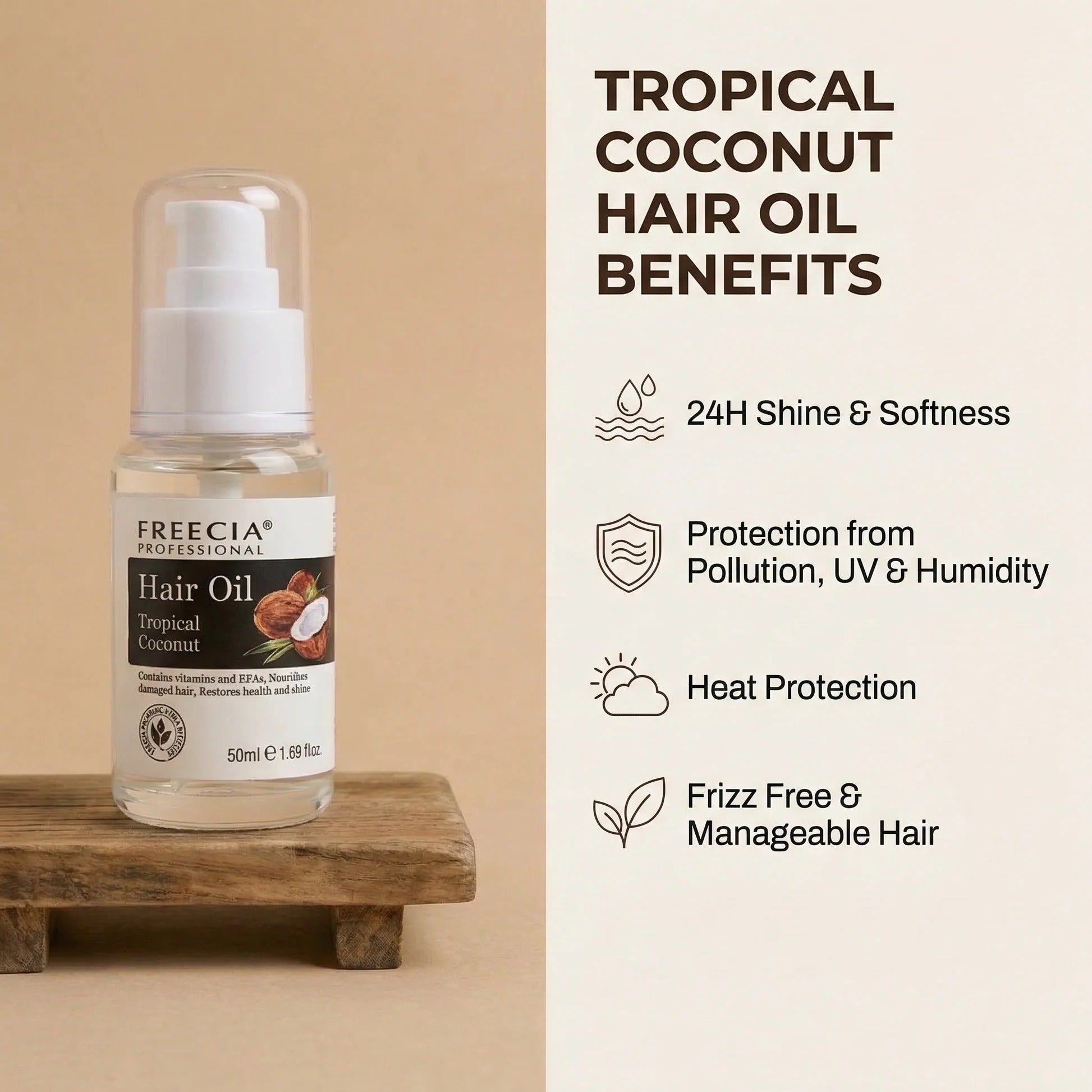 Freecia Tropical Coconut Hair Oil Serum - 50 ml