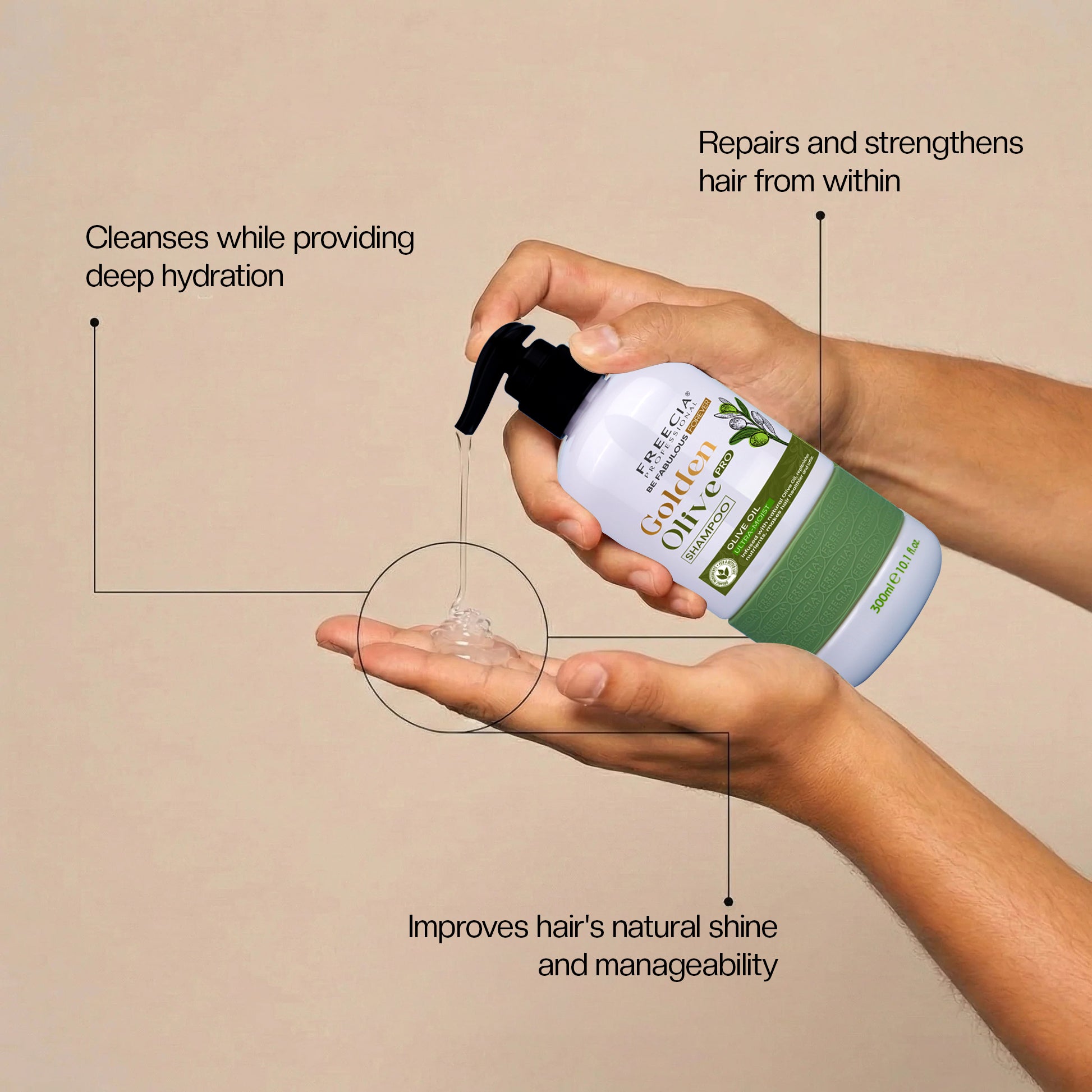 Freecia Golden Olive Ultra – Moist Shampoo - 300 & 1000 ML